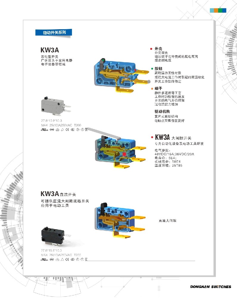 東南KW3A微動開關(guān)
